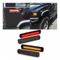 Hecasa Full Led Side Marker Light Kit For 2003-2009 Hummer H2 Lamp Smoked Lens Amber And Red Front Rear Fender 4pcs Replacement