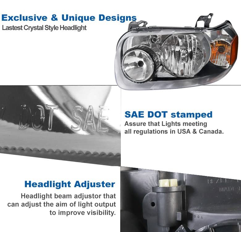 Headlight Headlamp Lamp Driver Side For 2005-2007 Ford Escape