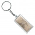 Graphics More Personalized Custom 1 Line Dog Memorial Rectangle Keychain In Chrome Plated Metal