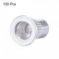 Uxcell M3 Rivet Nuts Aluminium Alloy Knurled Flat Head Threaded Insert Nut Silver 100pcs