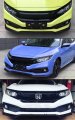 Black 3 Pieces Jdm Style Front Bumper Lip Spoiler Splitter Compatible With 2019-2021 Honda Civic Lx Ex Ex-l Touring Sport Coupe