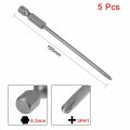 Uxcell 5pcs 100mm 1 4 Hex Shank 3mm Ph1 Magnetic Phillips Head Screwdriver Bits S2 High Alloy Steel