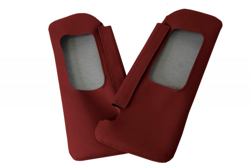 Autoguru Sunvisors 2pc Cover Leather Made For Acura Rsx 2002-2006 Red