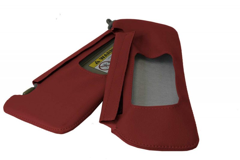 Autoguru Sunvisors 2pc Cover Leather Made For Acura Rsx 2002-2006 Red