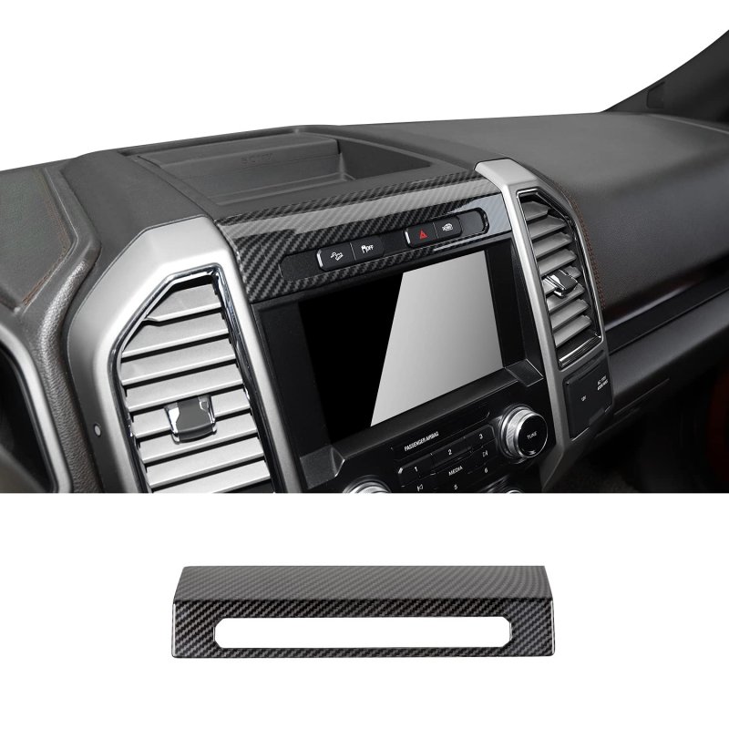 Emergency Light Switch Trim Decorative Panel For Ford F150 2015 2016 2017 2018 2019 2020 Carbon Fiber Grain Abs Interior