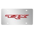 Ram 1500 Trx 3d Logo Red Line Mirror Chrome Stainless Steel License Plate Official Licensed 12 In X 6 Universal Fit For Car Suv 