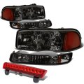 Compatible With Gmc Yukon Gmt800 Pair Of Smoke Lens Amber Corner Headlight Bumper 3rd Brake Light Red