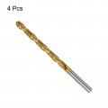 Uxcell 5 8mm Drill Bits High Speed Steel Straight Shank 93mm Length Twist Bit Fully Ground Titanium Coated 4 Pcs