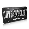 Ipick Image Made For Ram Logo Guts-glory In Gray Metal Look Graphic Special Aluminum License Plate