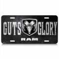 Ipick Image Made For Ram Logo Guts-glory In Gray Metal Look Graphic Special Aluminum License Plate