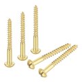 Wood Screws M4 X 40mm Slotted Round Head Brass Self-tapping Screw 30 Pcs 
