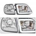 G-plus Lightning Style Headlights Corner Parking Lights Kit Set Led Drl Strip Compatible With 1997-2002 Ford Expedition
