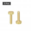 Uxcell Knurled Thumb Screws M5x25mm Flat Brass Bolts Grip Knobs Fasteners For Home Electronic Machine 5pcs