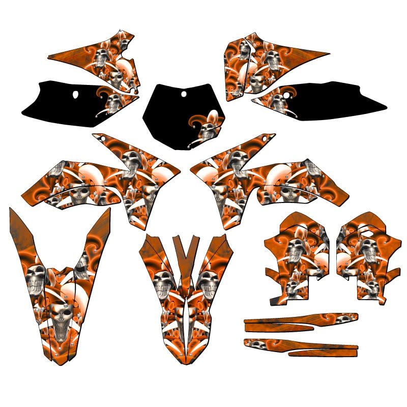 2011-2012 Sx Jester Orange Senge Graphics Complete Kit For Ktm