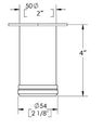 4 Tall Adjustable Coffee Leg Polished Chrome 