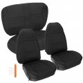 Hecasa Full Set Seat Covers Compatible With 1991-1995 Jeep Wrangler Yj Front And Rear Black Cloth Cover