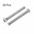 Uxcell M6x50mm Torx Security Machine Screw 20pcs Pan Head Screws Inside Column With T30 L-type Wrench 304 Stainless Steel