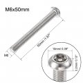 Uxcell M6x50mm Torx Security Machine Screw 20pcs Pan Head Screws Inside Column With T30 L-type Wrench 304 Stainless Steel