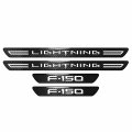 Ipick Image For Ford F-150 Lightning Real Carbon Fiber 4 Pcs Universal Door Sill Step Protector Guard Decal Plates