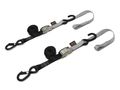 Cam Buckle Soft Tye Tie Down Straps 1 In X 6 Ft With Latch Hook And S 400 Lb Working Load Limit 1200 Breaking Strength Black 