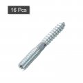 Uxcell M8 Hanger Bolts Length 2-3 4 70mm Double Headed Self-tapping Screw 8mm Wood Joint Furniture Legs 16pcs
