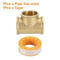 Brass Tee Pipe Fitting G1 Female X Female 3 Way T-connector Coupler Adapter For Gas Transport Connect Pipelines