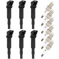Ignition Coil Coils Iridium Spark Plugs 6 128i 135i 335i 325i 328i 330i E60 M5 525xi 528i N54 X3 X5 X6 Z4 2003-2016 Uf592