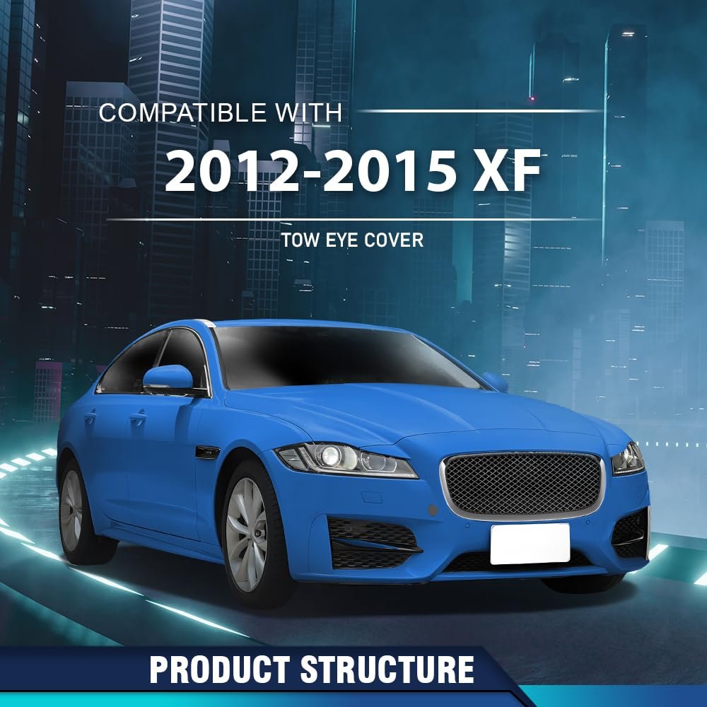 Front Lower Bumper Grill Tow Hook Eye Cover For Xf 3 0l 2013-2014 Fit Base 2012-2014 Portfolio 2012 2015 Supercharged 2012-2015