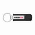 Ipick Image For Acura Type-s Logo Black Pu Leather Strap Silver Metal Bar Uv Printed Key Chain