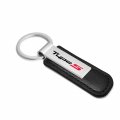 Ipick Image For Acura Type-s Logo Black Pu Leather Strap Silver Metal Bar Uv Printed Key Chain