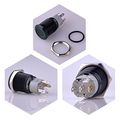 Momentary Push Button Switch U16f1 1no1nc Black Metal Shell With Green Led Ring For 16mm 5 8 In Mounting Hole Ip67 Waterproof