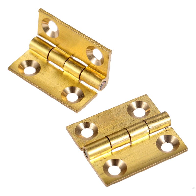 Dophee 4pcs Pure Brass Mini Hinges Folding Butt For Drawer Cabinet Cupboard Door Jewelry Box Wooden Case Furniture 1 Inch