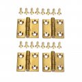 Dophee 4pcs Pure Brass Mini Hinges Folding Butt For Drawer Cabinet Cupboard Door Jewelry Box Wooden Case Furniture 1 Inch
