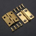 Dophee 4pcs Pure Brass Mini Hinges Folding Butt For Drawer Cabinet Cupboard Door Jewelry Box Wooden Case Furniture 1 Inch