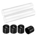2pcs Clear Rigid Acrylic Pipe 41mm 61 Id X 45mm 1 77 Od 10 Round Polycarbonate Tube Plastic Tubing With Rubber Caps For 