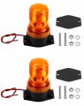 Qwork Amber Led Strobe Lights Warning Emergency Flashing Beacon For Trucks Cars Bus Tractor Mower Atv Golf Carts Utv 2 Pack