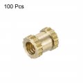 Uxcell Knurled Insert Nuts 100pcs M2 X 4mm Length 3 2mm Od Female Thread Brass Threaded Embedment Nut For 3d Printer