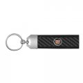 Ipick Image For Cadillac Logo Real Carbon Fiber Strap With Black Leather Stitching Edge Premium Key Chain Keychain The Only