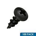 Rok Hardware 8 X 1 2 Coarse Deep Thread Pan Head Screws Black Phosphate Wood Mdf 100 Pack 