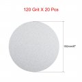 Uxcell 20 Pcs 6-inch Aluminum Oxide White Dry Hook And Loop Sanding Discs Flocking Sandpaper 120 Grit