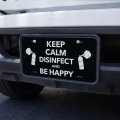 Graphics More Keep Calm Disinfect And Be Happy Novelty Metal Vanity Tag License Plate