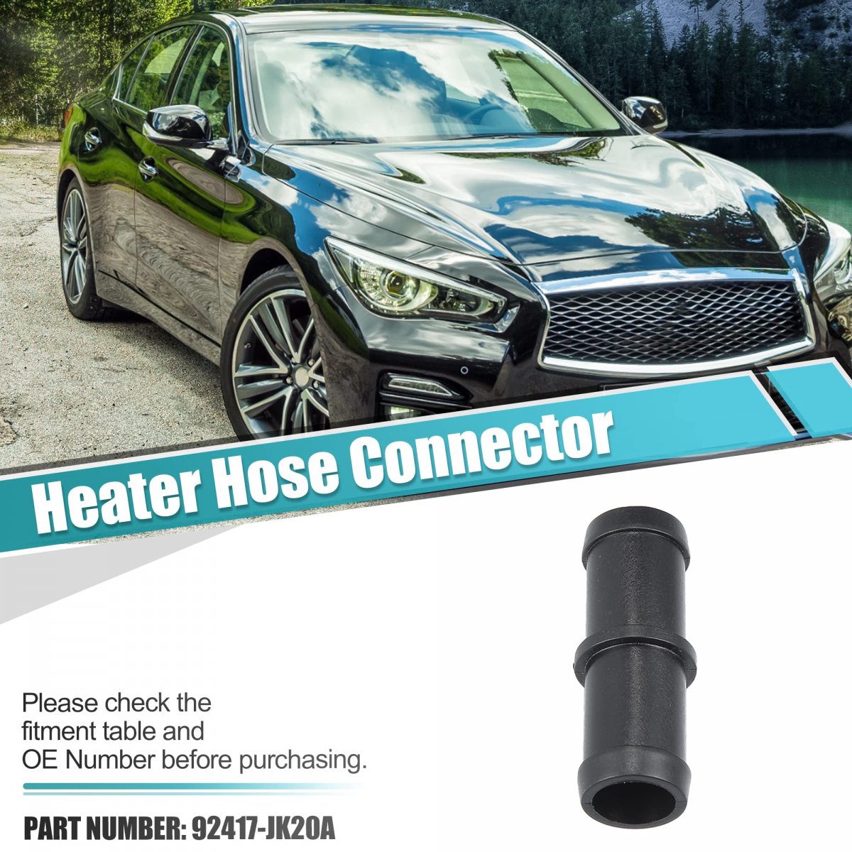 Heater Hose Connector For Nissan 370z Infiniti G35 G37 Qx50 Q60 Q70 M35 M37 Ex35 Ex37 Engine Inlet Assembly Replace 92417-jk20a