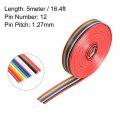 Uxcell Idc Rainbow Wire Flat Ribbon Cable 12p 1 27mm Pitch 5meter 16 4ft Length