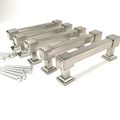 Southern Hills Brushed Nickel Drawer Pulls 4 Inch Screw Spacing Pack Of 5 Handles Satin Kitchen Cabinet Shkm010-sn-5 