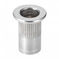Uxcell 10-32 Rivet Nuts Aluminium Alloy Knurled Flat Head Threaded Insert Nut Silver 100pcs