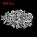 Uxcell 10-32 Rivet Nuts Aluminium Alloy Knurled Flat Head Threaded Insert Nut Silver 100pcs