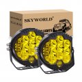 Skyworld Side Shooter Led Lights 2pcs 7 Inch 75w Amber Work Light Bar Spot Flood Combo Off Road Driving Fog Pods Waterproof For