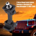 2pcs Hood Latch Bracket Fit For 1997-2006 Wrangler Tj 97-06 Safety Catches Brackets 55176636ad 55395652ac 68038118aa