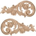 Ekena Millwork Onlx05x01roal Each Side Large Rose Scrolls Pair1 1 2-inch X 5 1 1-inch Alder 
