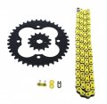 Fits Honda Trx250r 250r 520-96 Yellow Non O Ring Chain Sprocket Black 14 39